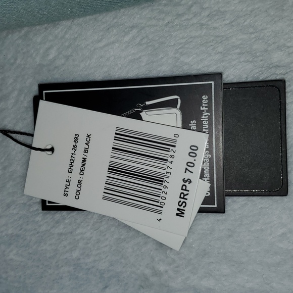 NWT Ed Hardy Denim Rhinestone Skull Crossbody Bag - Picture 7 of 14